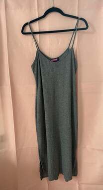 SayWhat USA Ribbed Sleeveless Midi Dress with Side Slit
